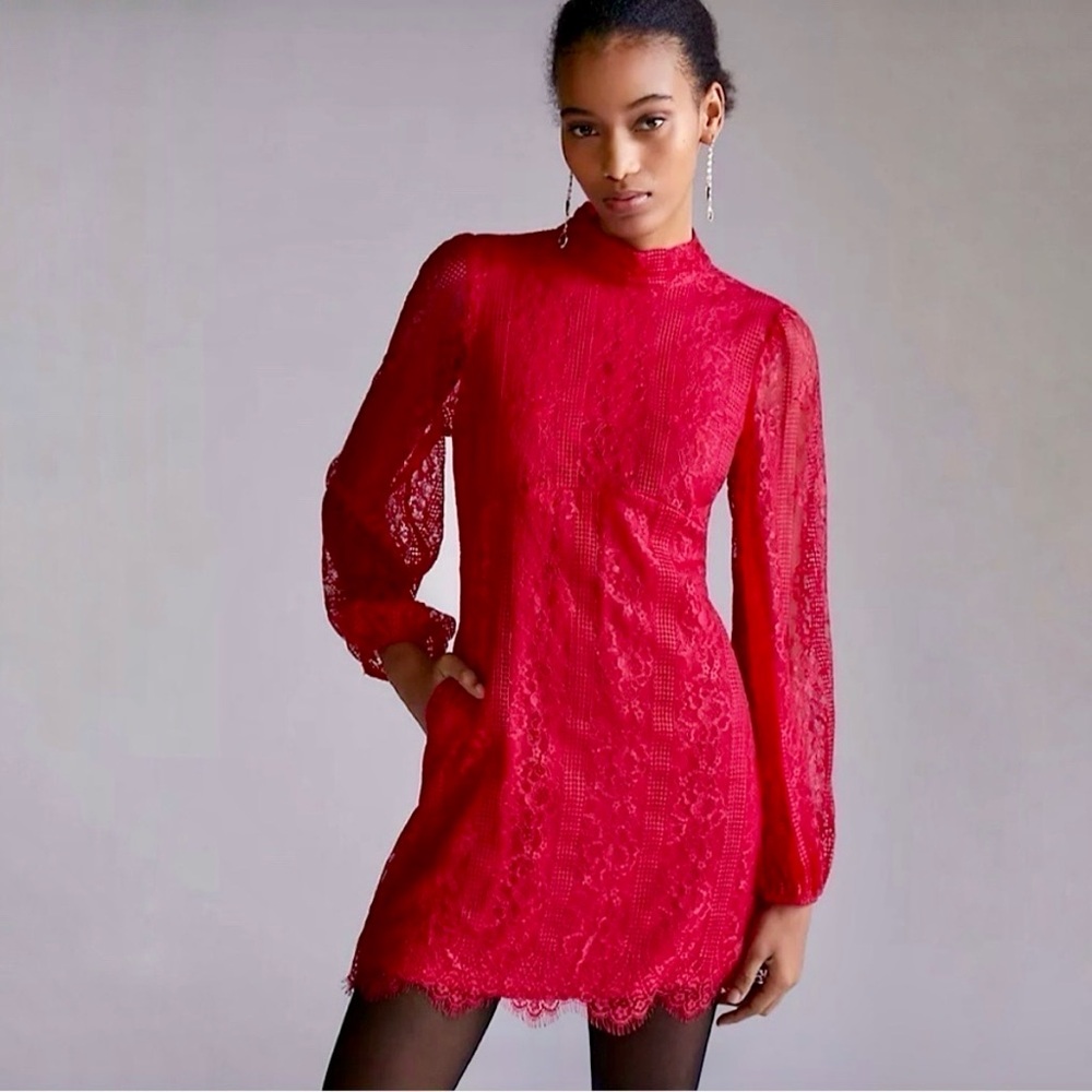 Maeve Anthropologie Open Back Lace Dress